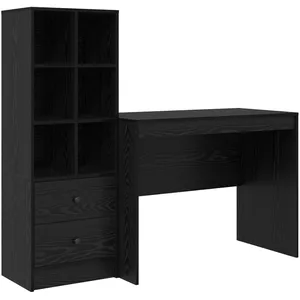 vidaXL Bureau avec rangement en chêne noir en bois aggloméré pas cher