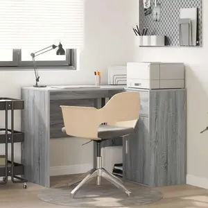 vidaXL Bureau d'angle gris sonoma 102x88x75 cm Bois d'ingénierie pas cher