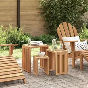 vidaXL Set de Tables Gigognes  3 pcs en Bois Massif Teck pas cher