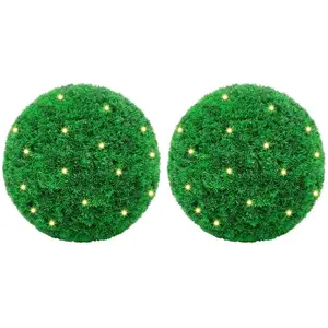 Comparateur de prix : Vidaxl boules de buis artificielles avec lumières led 2 pcs vert 45 cm