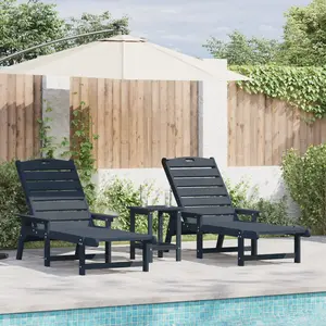 Comparateur de prix : Vidaxl - Mobilier De Jardin Lounge 2 Pcs Bleu Marine 53 X 195.5 X 30cm
