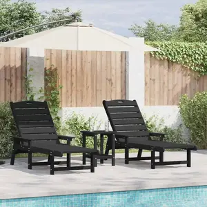 Comparateur de prix : vidaXL Meubles de jardin Lounge 3 pcs Noir 38 x 38 x 46cm Polyéthylène