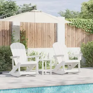 vidaXL Chaises Berçantes Adirondack 2 pcs Blanc 73,5 x 92 x 90 cm HDPE pas cher