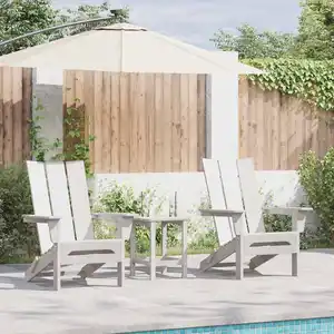 Mobilier De Jardin Lounge 3 Pcs Blanc 38 X 38 X 46 Cm Plastique Vidaxl pas cher