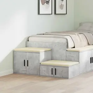 vidaXL Armoire de rangement 2 pcs Gris béton 103 x 41 x 40 cm pas cher