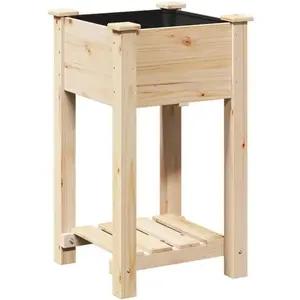 Comparateur de prix : vidaXL Jardinière avec étagère 45x45x76 cm en bois massif de sapin
