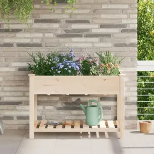 vidaXL Jardinier avec grilles 115x59x76 cm en bois massif de sapin pas cher