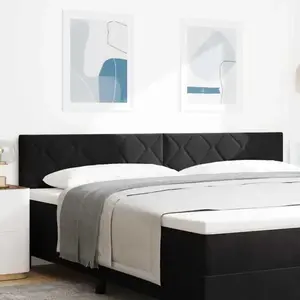 vidaXL Vidaxl Tête De Lit Design Blocs De Diamant Noir 200 Cm Velours pas cher