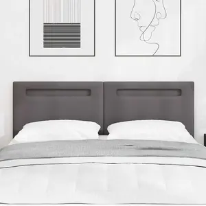 vidaXL Tête de lit design simple Gris 160 cm en cuir synthétique pas cher