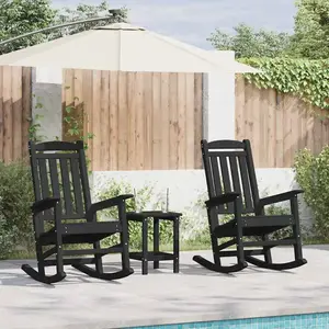 Comparateur de prix : Chaise Berçante De Jardin 2 Pcs Noir 70 X 92 X 108 Cm Plastique Vidaxl
