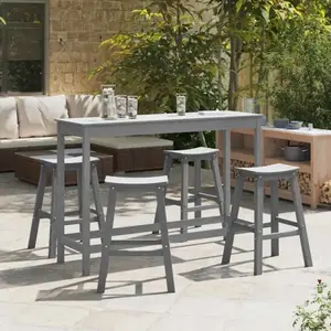 vidaXL Ensemble de bar de jardin 4 pcs Gris clair HDPE pas cher