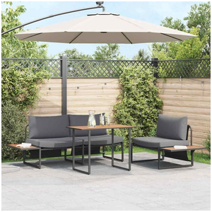Vidaxl - Ensemble De Salle À Manger Pour Jardin 3 Pcs Anthracite Acier pas cher