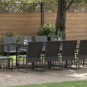 Vidaxl - Ensemble De Salle À Manger Pour Jardin 13 Pcs Noir Acier pas cher