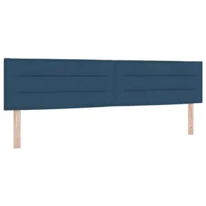 vidaXL Têtière Vidaxl Design Lignes Bleu 200 Cm Tissu pas cher