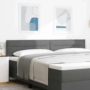 Vidaxl tête de lit design lignes gris foncé 200 cm en tissu pas cher
