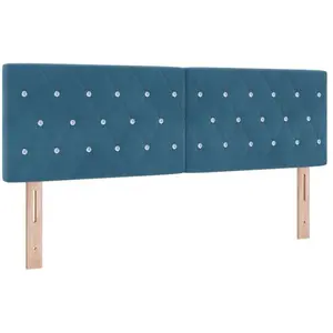 Tête De Lit En Velours Argyle Manuel Bleu Foncé 160 Cm Velours Vidaxl pas cher