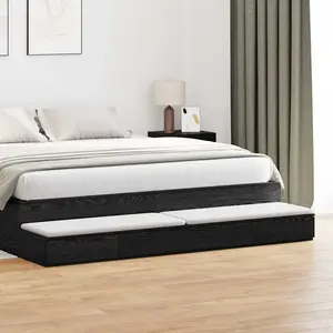 Vidaxl tiroirs de lit avec tiroir chêne noir 200 x 36,5 x 16,5 cm pas cher
