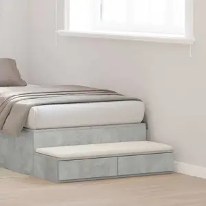 vidaXL Tiroirs de lit avec tiroir Gris béton 100 x 36,5 x 16,5 cm pas cher
