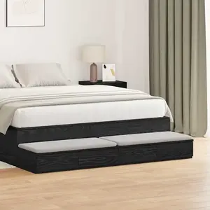 vidaXL Tiroirs de lit avec tiroir Chêne noir 160 x 36,5 x 16,5 cm pas cher