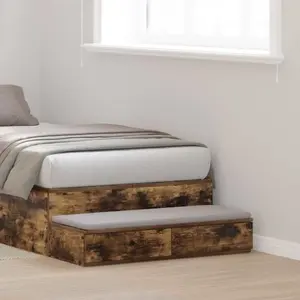vidaXL Tiroirs de lit Chêne fumé 75 x 36,5 x 16,5 cm Bois d'ingénierie pas cher