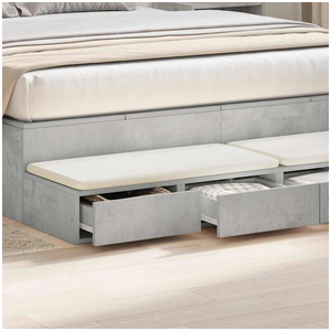 vidaXL Tiroirs de lit avec tiroir Gris béton 160 x 36,5 x 16,5 cm pas cher