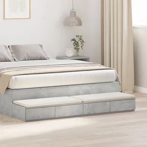 vidaXL Tiroirs de lit avec tiroir Gris béton 150 x 36,5 x 16,5 cm pas cher