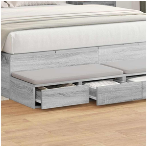 vidaXL Tiroirs de lit avec tiroir Gris Sonoma 160 x 36,5 x 16,5 cm pas cher