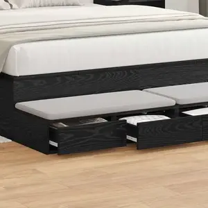 vidaXL Tiroirs de lit avec tiroir Chêne noir 140 x 36,5 x 16,5 cm pas cher