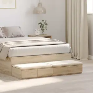 vidaXL Tiroirs de lit avec tiroir Chêne Sonoma 120 x 36,5 x 16,5 cm pas cher