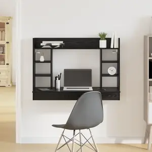 Comparateur de prix : vidaXL Bureau mural Chêne noir 105 x 48 x 75 cm Bois d'ingénierie