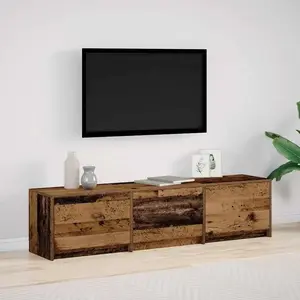 vidaXL Meuble TV avec LED Vieux Bois 162,5x34x40 cm Bois Aggloméré pas cher
