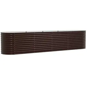 Comparateur de prix : vidaXL Bac surélevé marron  400x80x81 cm en acier galvanisé