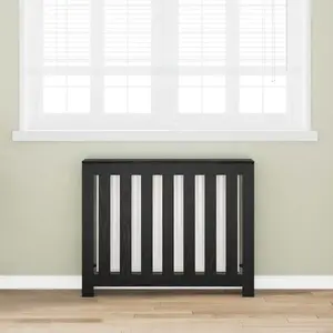 Comparateur de prix : vidaXL Cache-Radiateur Chêne noir 104 x 20 x 82 cm Bois d'ingénierie