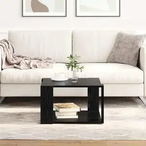 Comparateur de prix : vidaXL Vidaxl Table Basse Chêne Noir 51,5x51,5x30 Cm Bois Reconstitué