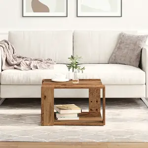 Comparateur de prix : vidaXL Vidaxl Table Basse Bois Ancien 51,5x51,5x30 Cm Bois Aggloméré