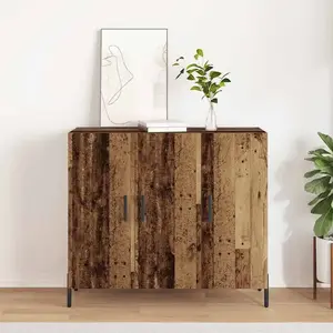 vidaXL Buffet Vidaxl En Bois Vieilli 90x34x80 Cm En Bois D'ingénierie pas cher