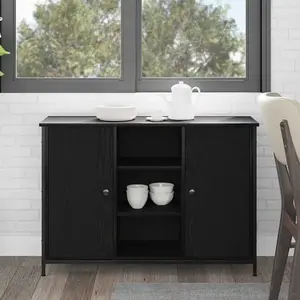 Buffet Bas - vidaXL - Chêne Noir - Moderne - Rangement - Finition Mat