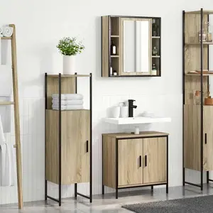 vidaXL Ensemble de meubles de salle de bain 3 pièces Chêne Sonoma pas cher