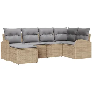 Vidaxl - Ensemble De Canapé De Jardin 6 Pcs Beige Poly Rotin pas cher