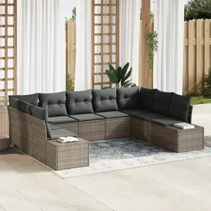 Vidaxl canapé de jardin set de 9 gris rotin canapé de jardin pas cher