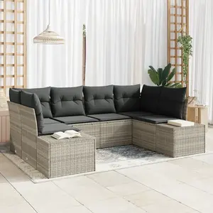 Vidaxl - Ensemble De Canapé De Jardin 6 Pcs Gris Clair Poly Rotin pas cher