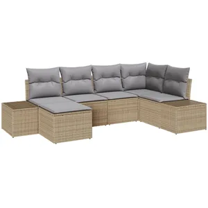 vidaXL Set De Canapé De Jardin Vidaxl Ensemble De 6 Beige Et Gris pas cher