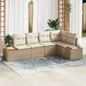 Vidaxl - Ensemble De Canapé De Jardin 5 Pcs Beige Poly Rotin pas cher