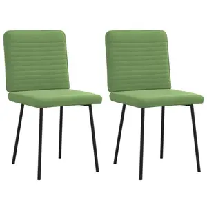 Chaises à manger lot de 2 Vert clair Velours Vidaxl pas cher