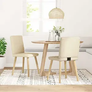 Vidaxl chaises à manger lot de 2 crème tissu pas cher
