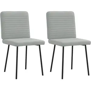 Comparateur de prix : vidaXL Chaises à Manger Lot de 2 Gris Clair Velours