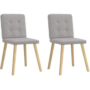Vidaxl chaises à manger lot de 2 gris nuage tissu pas cher