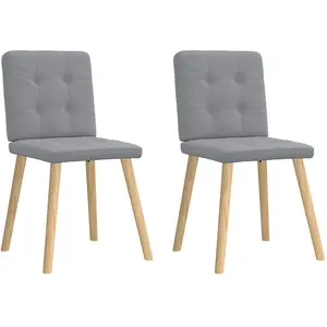 Comparateur de prix : Vidaxl chaises à manger lot de 2 gris clair tissu