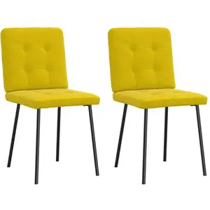 Vidaxl chaises à manger lot de 2 jaune velours pas cher