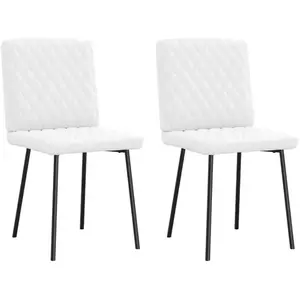 vidaXL Chaise de salle à manger 2 pcs. Blanc Similicuir pas cher